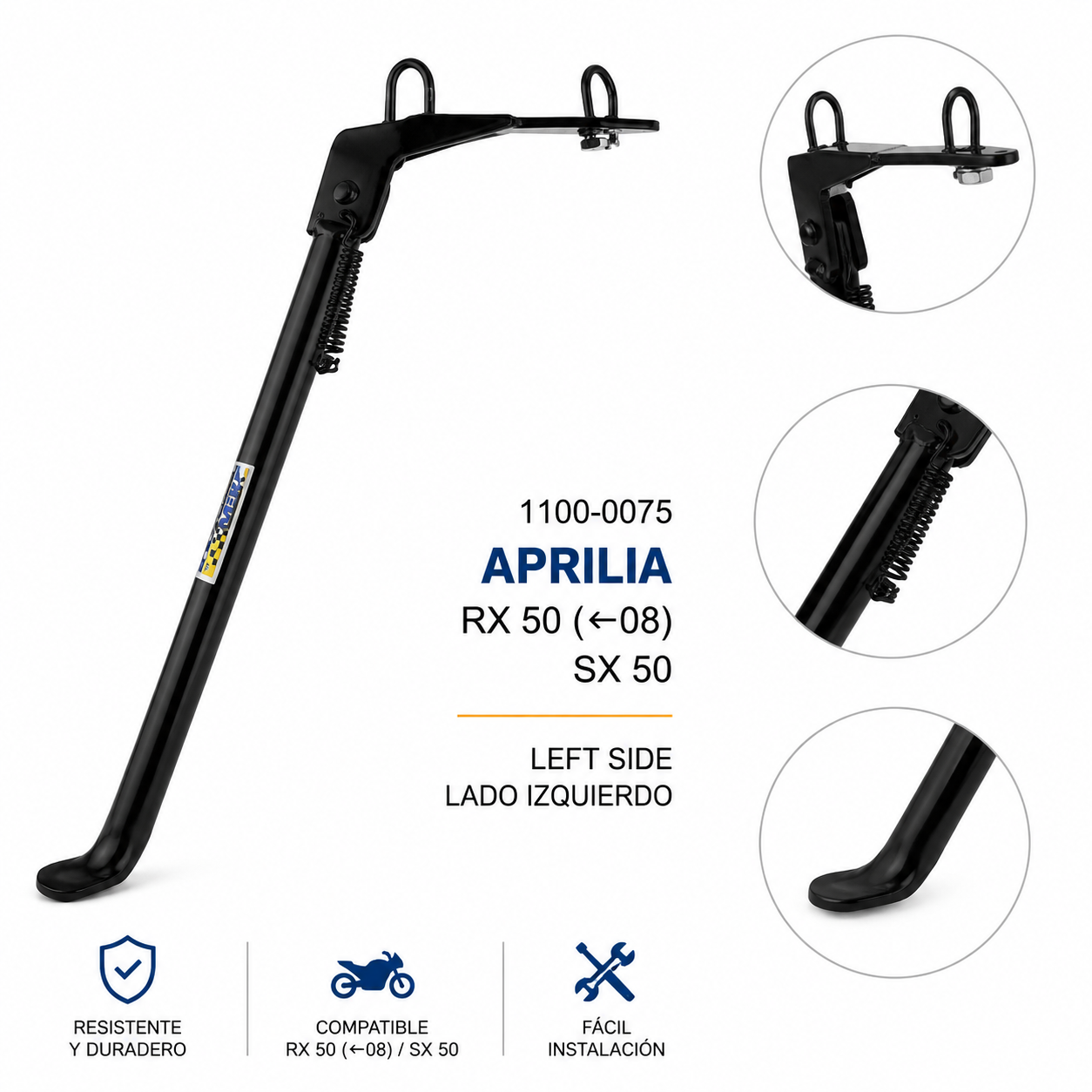 Pata de Cabra Lateral Aprilia RX 50 y SX 50 Izquierda | Caballete Lateral Reforzado