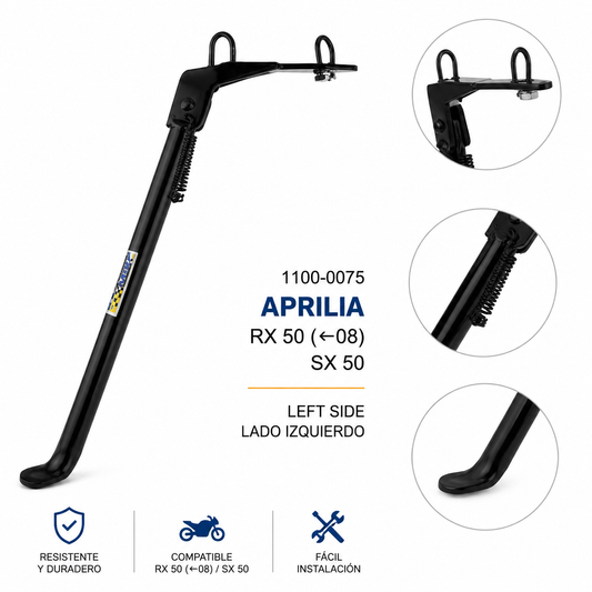 Pata de Cabra Lateral Aprilia RX 50 y SX 50 Izquierda | Caballete Lateral Reforzado