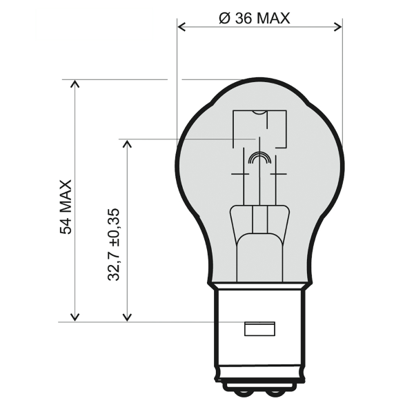 LÁMPARA RMS 12V 35/35W BA20D - BLANCA
