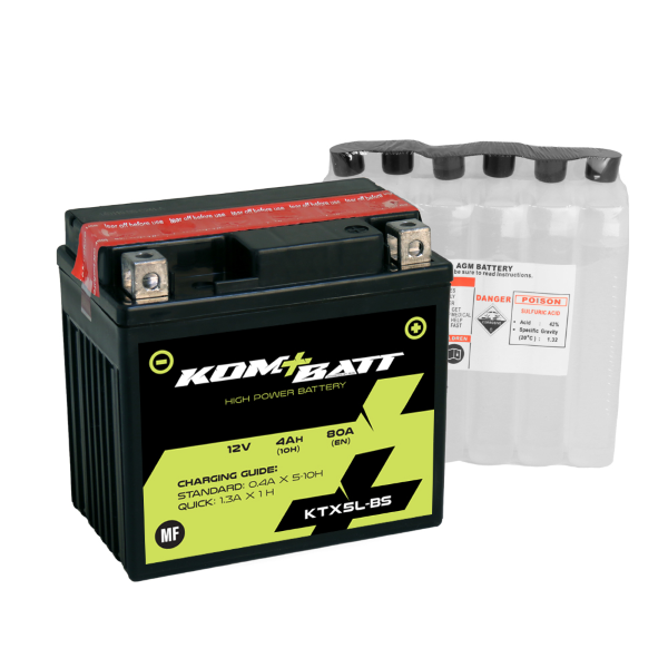 Batería Kombatt MF KTX5L-BS 12V 4Ah para Moto y Scooter
